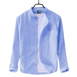 Long Sleeve ocean blue Shirt For Men